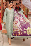 3 Piece Unstitched Heavy Embroidered Chickan Kari Lawn Suit ( Printed Silk Dupatta ) MS-42