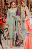 3 Piece Unstitched Heavy Embroidered Chickan Kari Lawn Suit ( Printed Silk Dupatta ) MS-42