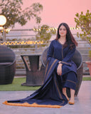 3 piece unstitched Embroidered Dhanak Fabric with wool shawl. BR-1145
