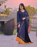 3 piece unstitched Embroidered Dhanak Fabric with wool shawl. BR-1145